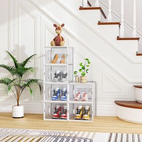 White, Big Size, 6PCS, 36*28*21cm, Shoe Box, Plastic Mesh, Freely Combinable