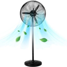 20 Inch Pedestal Floor Fan 5000CFM, Oscillating Standing Fan, Adjustable Rod, 100% BLDC Copper Motor,4 Speeds, Aluminum Blades