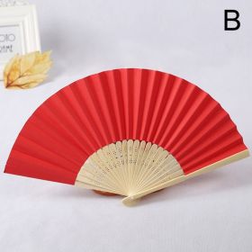 1pc Folding Fan Handheld Fans Chinese Paper Classical Hanfu Fan Solid Color Hand Fan Home Decoration Fan Chinese Fan Hand Folding Fans (Style: 02)