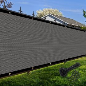 Artpuch Privacy Fence Screen Dark Grey Customized Outdoor Mesh Panels for Backyard, Balcony,Patio,Construction Site with Zip Ties (Color: Dark Grey, size: 6x68 ft)